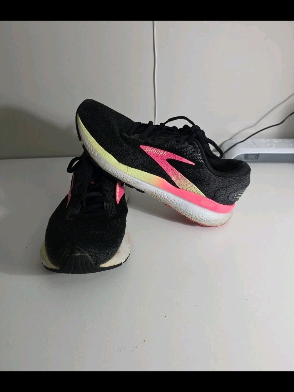 Brooks Women's Black Running Shoes with Pink Accent